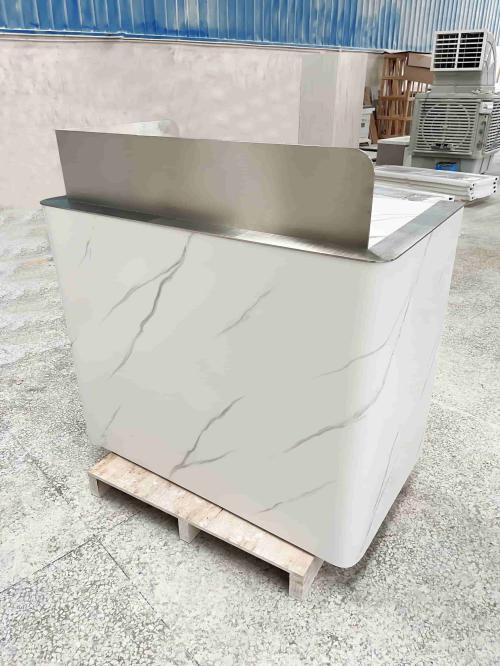 Shaping a new look of the office environment - the rise of artificial stone rectangular reception desk